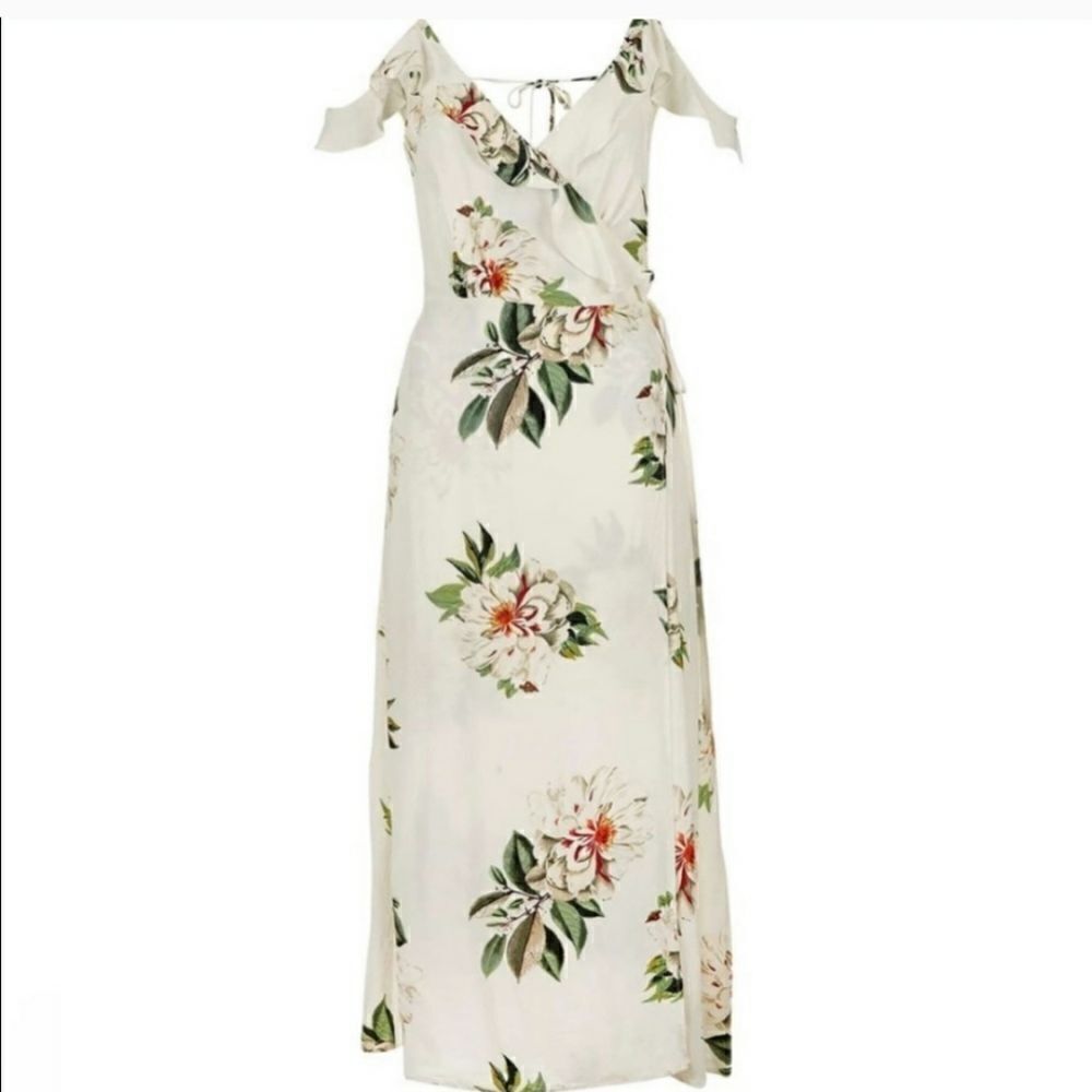 Topshop Floral Print wrap dress